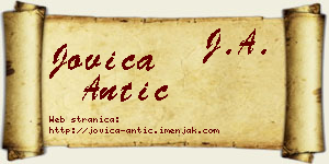Jovica Antić vizit kartica
